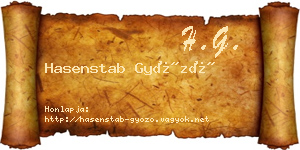 Hasenstab Győző névjegykártya